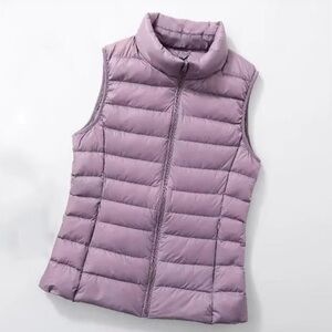 Women's Puffer Vest in Taupe